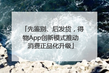 先鉴别、后发货，得物App创新模式推动消费正品化升级